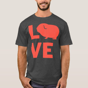 Camiseta Eu adoro guineus roedores bonitos donos de animais