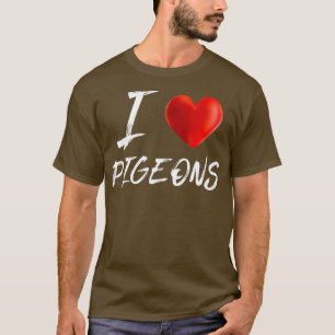 Camiseta Eu adoro "Heart PIGEONS" Animal Pet Lover T Shirt