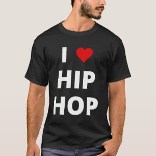 Camiseta Eu Adoro Hip Hop Apresentando Um Coração Vermelho