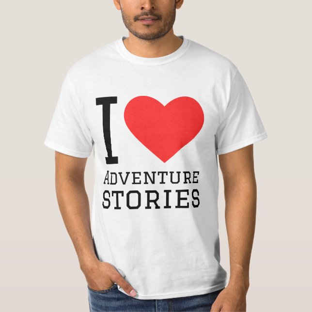 Camiseta Eu adoro histórias de aventura (Frente)