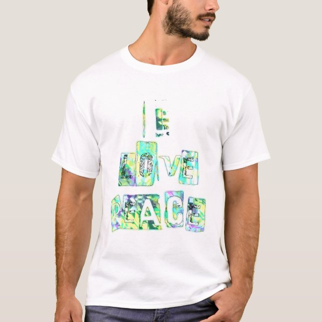 Camiseta Eu adoro Impressão de arte bonitinha de paz (Frente)