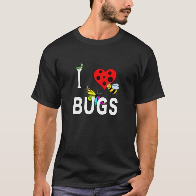 Camiseta Eu Adoro Insetos Caterpillar Mel Bee Butterfly Ins (Frente)