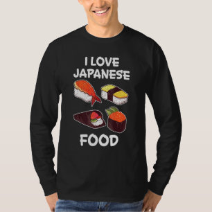 Camiseta Eu adoro japonês Comida japonesa cozinha japonesa