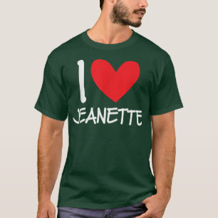 Camiseta Eu adoro Jeanette Name Personated Girl Woman BFF H