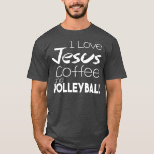 Camiseta Eu adoro Jesus Café e Voleibol Esporte Volley