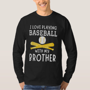 Camiseta Eu Adoro Jogar Beisebol Com Meu Irmão Beisebol P