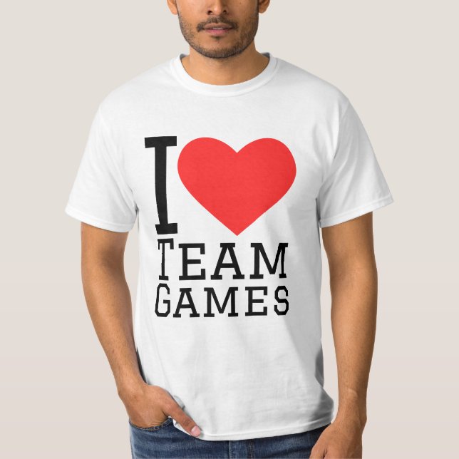 Camiseta Eu adoro jogos de equipe (Frente)
