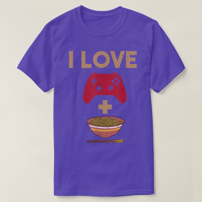Camiseta Eu Adoro Jogos E Ramen (Frente do Design)