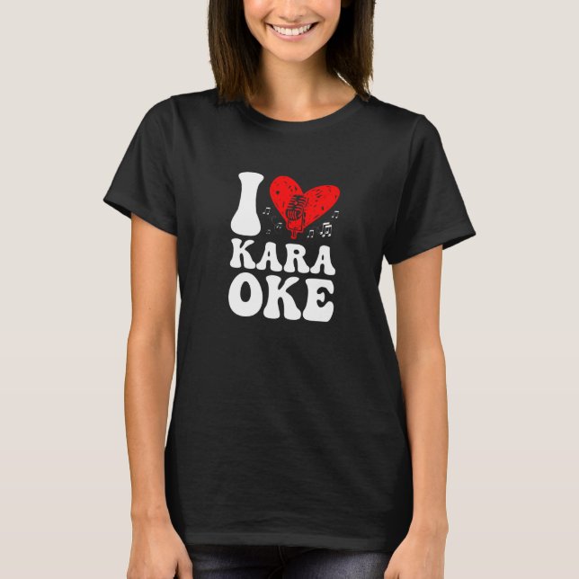 Camiseta Eu Adoro Karaoke Singer Voice Coach Cantando Premi (Frente)