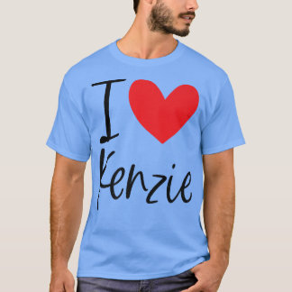 Camiseta Eu adoro Kenzie Name Personalizado Menina Mulher B