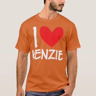 Camiseta Eu adoro Kenzie Name Personalizado Menina Mulher B