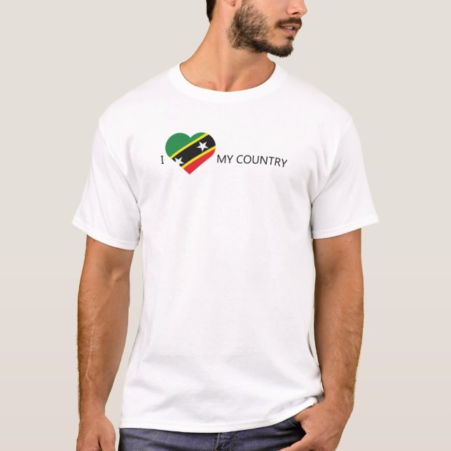 Camiseta Eu adoro Kitts e Nevis Santos (Frente)