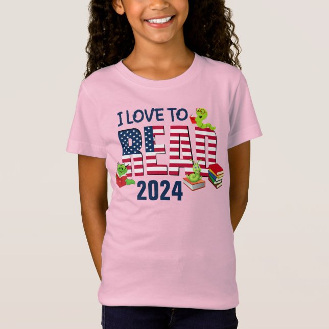 Camiseta EU ADORO LER A América Flag 2024 Kids. (Frente)