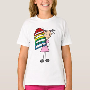 Camiseta Eu adoro ler "Stick Figure Girl"