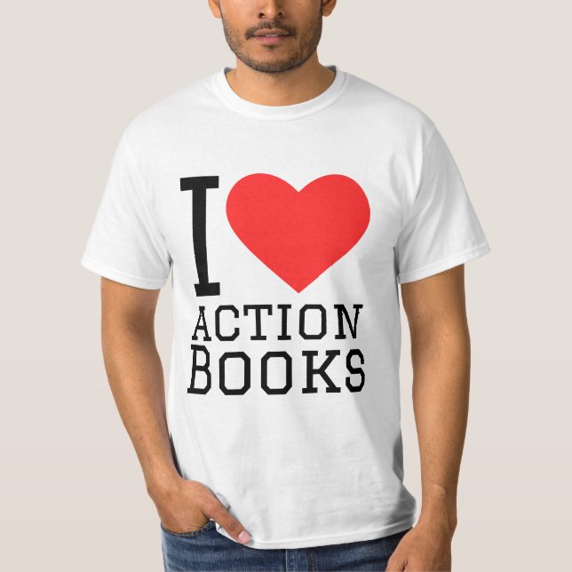 Camiseta Eu adoro livros de ação (Frente)