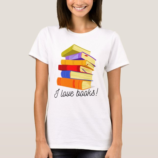 Camiseta Eu adoro livros T-Shirt (Frente)