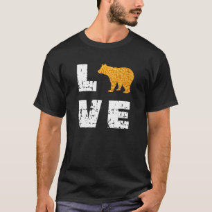 Camiseta Eu Adoro Mac E Queijo Urso Silhouette Distante