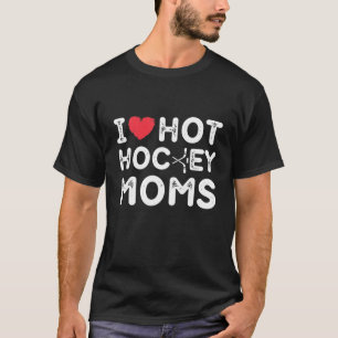 Camiseta Eu Adoro Mães De Hóquei Quente Coração Engraçada V