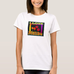 Camiseta Eu adoro Malibu Palm Trees na Caixa T-Shirt