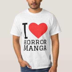 Camiseta Eu adoro manga de terror