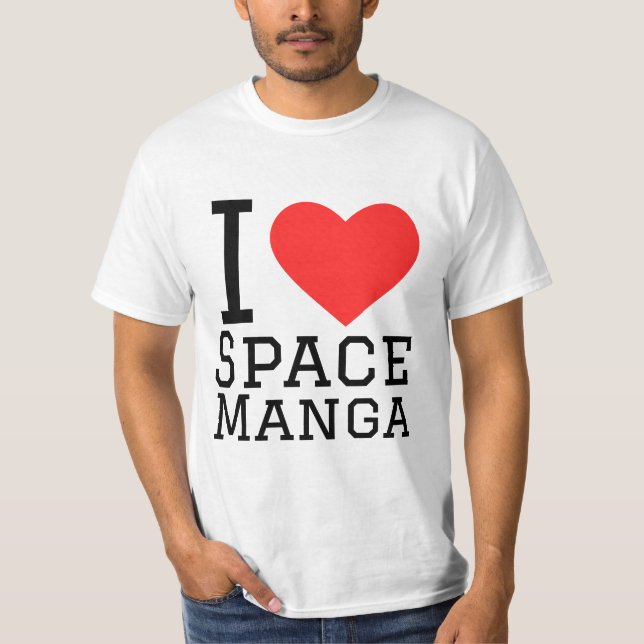 Camiseta Eu adoro manga espacial (Frente)