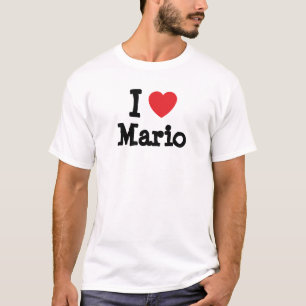 Camiseta Eu adoro Mário coração T-Shirt