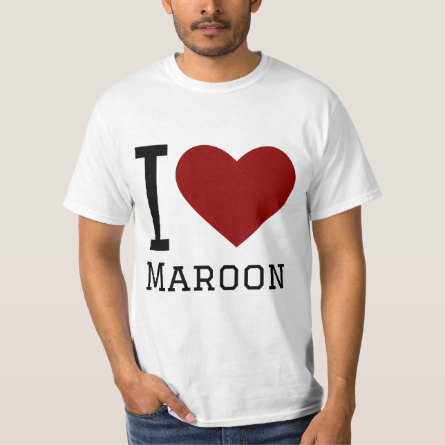 Camiseta Eu adoro maroon quadrado (Frente)