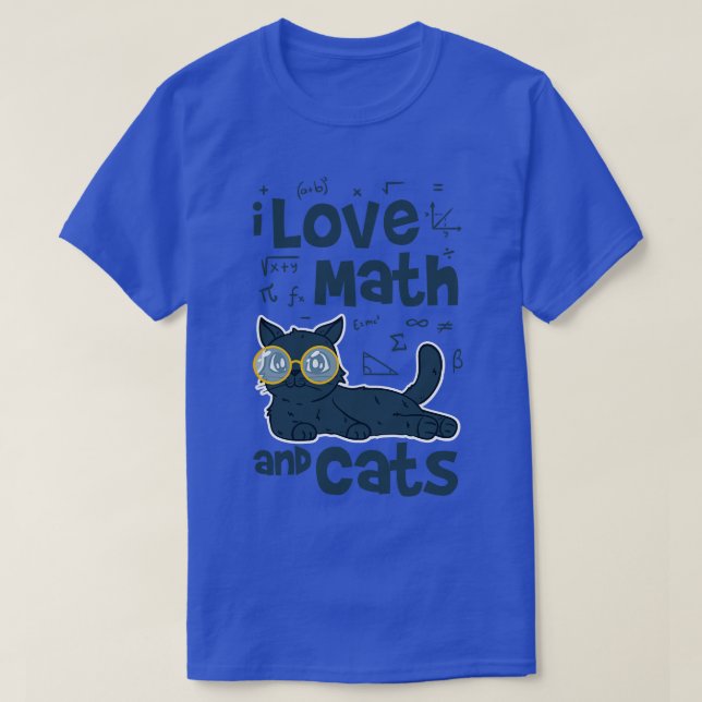 Camiseta Eu adoro matemática e gatos (Frente do Design)