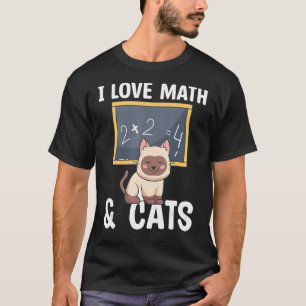 Camiseta Eu Adoro Matemática E Gatos