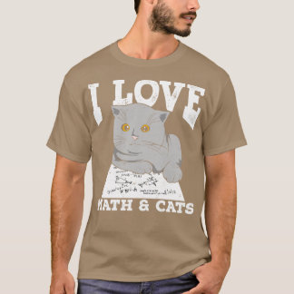 Camiseta Eu Adoro Matemática E Gatos