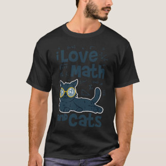 Camiseta Eu adoro matemática e gatos