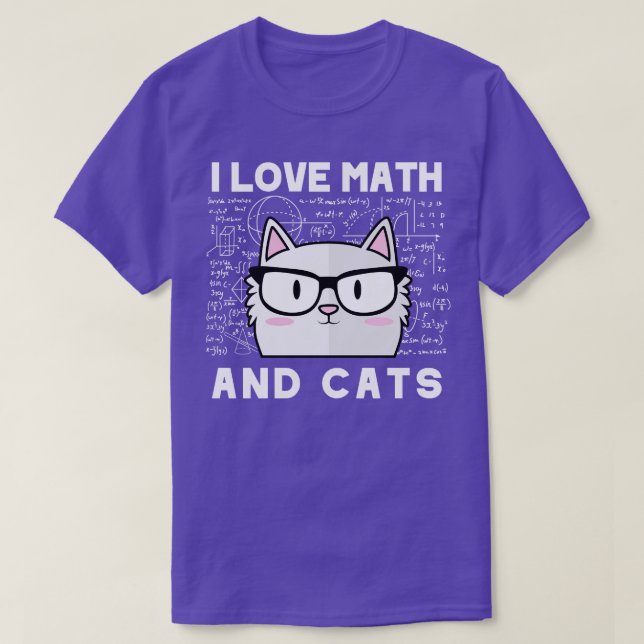 Camiseta Eu Adoro Matemática E Gatos Felinos De Gatinho Bon (Frente do Design)