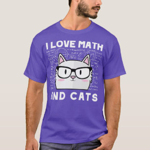 Camiseta Eu Adoro Matemática E Gatos Felinos De Gatinho Bon