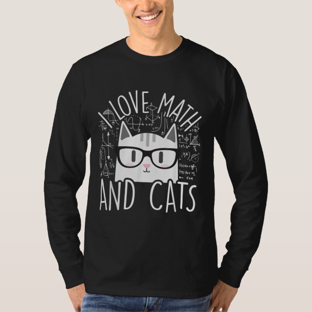 Camiseta Eu Adoro Matemática E Gatos Gatinhos Bonitos (Frente)