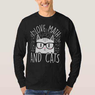 Camiseta Eu Adoro Matemática E Gatos Gato Gato Cálcio de Ál