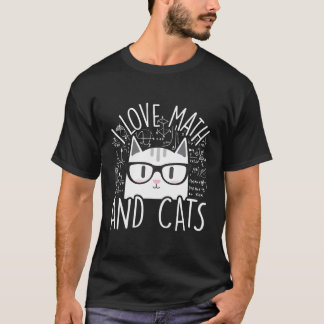 Camiseta Eu Adoro Matemática E Gatos Legal Gatos Felinos Ga