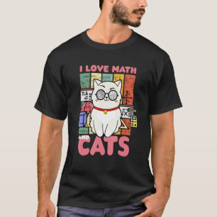 Camiseta Eu Adoro Matemática E Gatos Proprietários De Anima