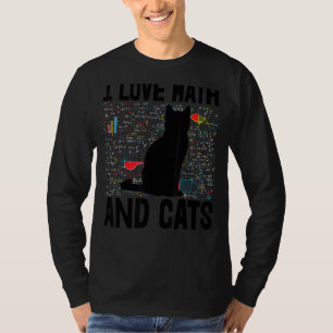 Camiseta Eu Adoro Matemática e Gatos Toddler Matemática Ado