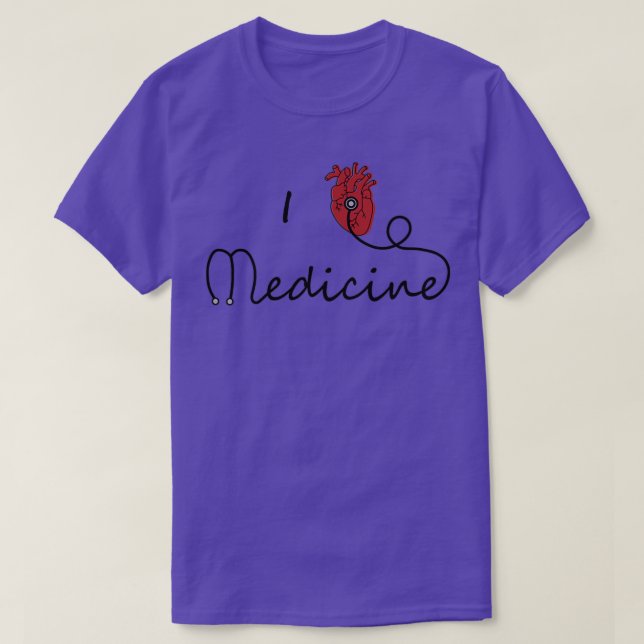Camiseta Eu adoro medicina, coração anatômico 1 (Frente do Design)