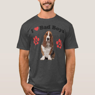 Camiseta Eu adoro meninos maus, macho engraçado, cãozinho d