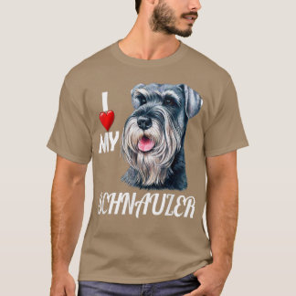 Camiseta Eu Adoro Meu Cachorro Schnauzer, Proprietário De P