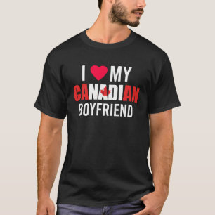 Camiseta Eu adoro meu Dia de os namorados Namorado canadens