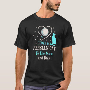 Camiseta Eu adoro meu gato persa para o gatinho da lua
