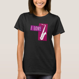 Camiseta Eu adoro meu gráfico saxofone moderno saxofone