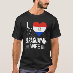 Camiseta Eu adoro minha bandeira HOT Paraguai WIFE Paraguai