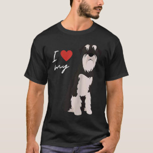 Camiseta Eu adoro minha base de cachorro preto e branco do