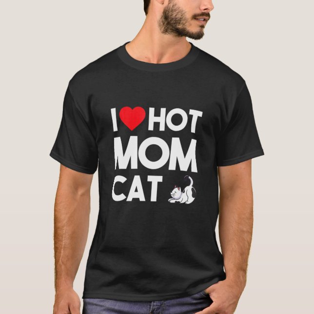 Camiseta Eu Adoro Momscat Quente Ee I Heart Dog Mães Love H (Frente)