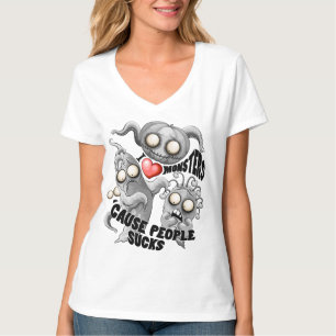 Camiseta Eu adoro monstros porque Pessoas são péssimas
