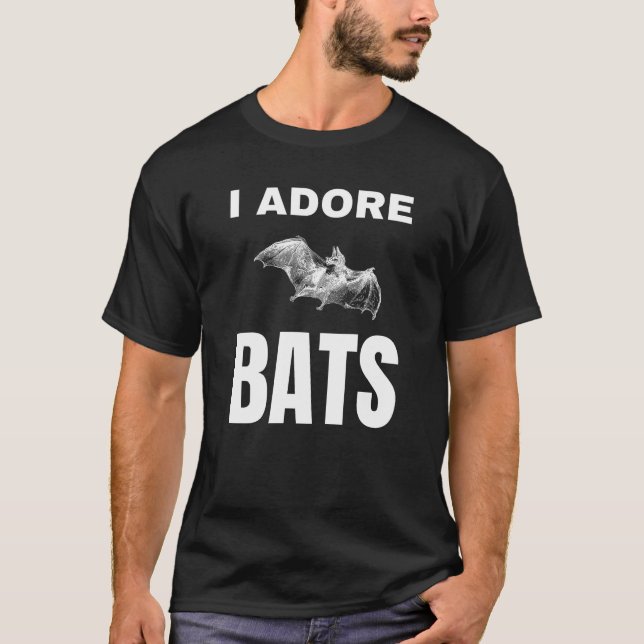 Camiseta Eu adoro morcegos (Frente)