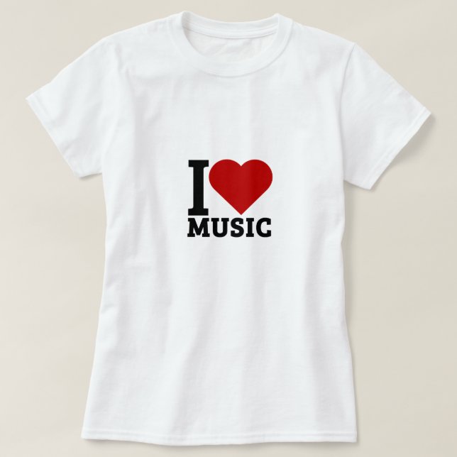 Camiseta Eu adoro música (Frente do Design)
